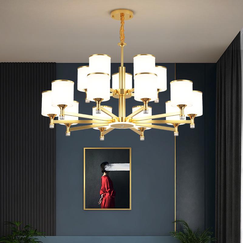 Nordic LED Chandelier: Modern Gold Dustproof Lampshade for Living Room & Dining Area