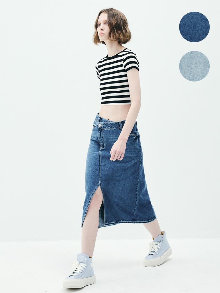 Lam Ras5014 Asymmetrical Aline Denim Skirt
