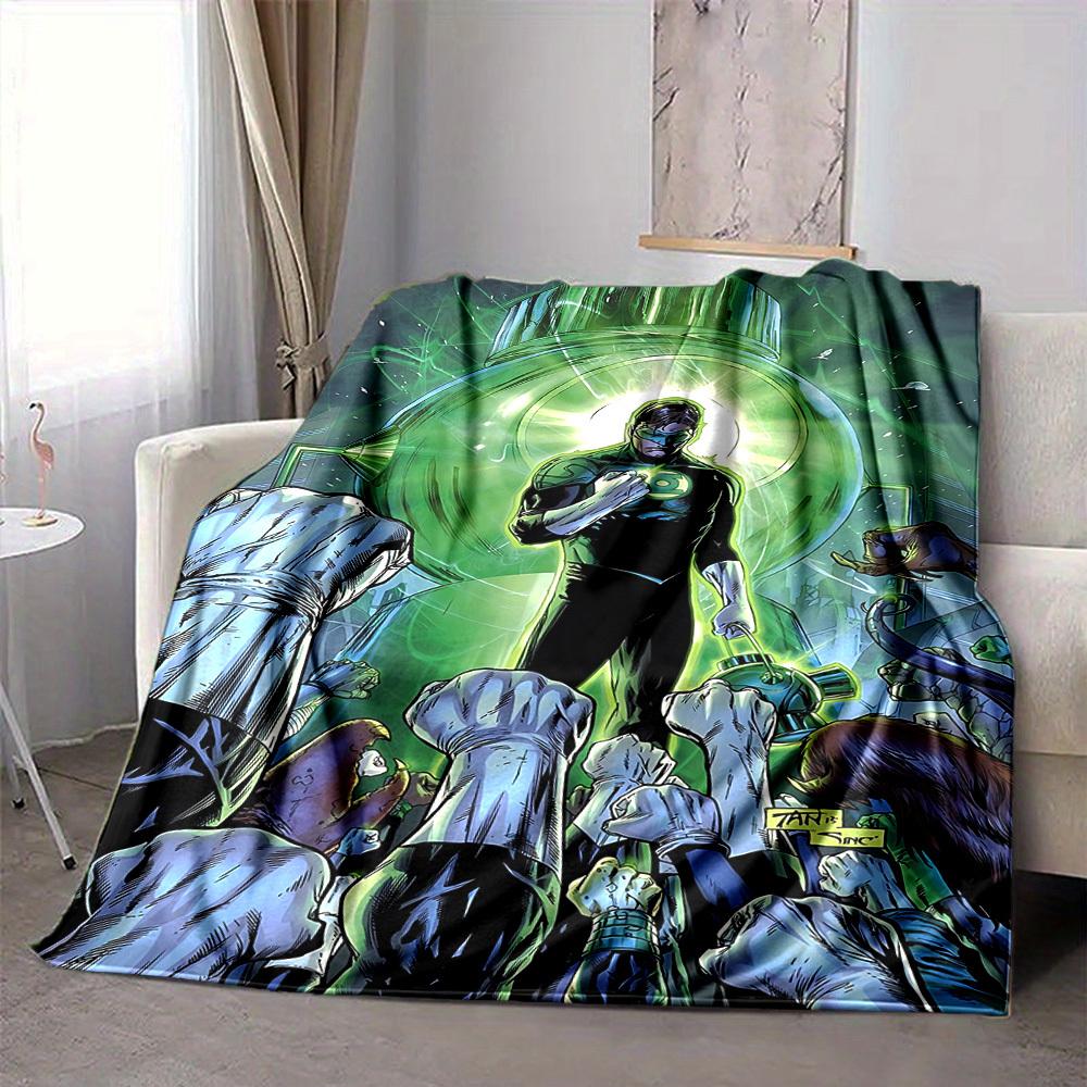 1pz Coperta Anello Lanterna Verde Fibra di Poliestere, Comfort per Tutte le Stagioni per Divano, Letto, Ufficio, Auto, Campeggio, Ideale Decorazione per la Casa e Regalo, Comfort per l'Ufficio