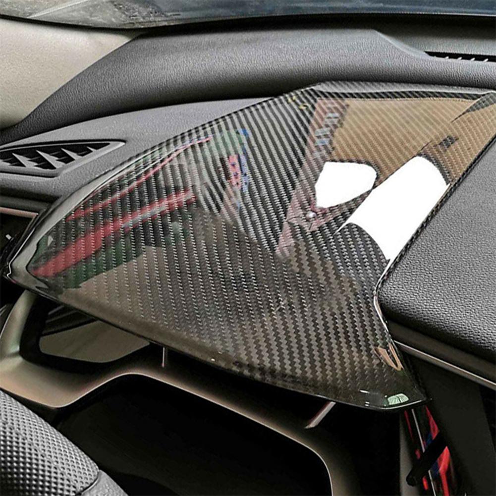 Carbon Fiber Car Steering Wheel Cover Trim Dashboard Panel Speeeter Cover for Honda Civic MK X MK10 2017-2020 LHD Interior Decor