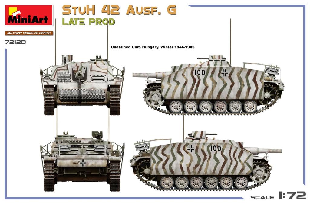 Miniart StuH 42 G Late Production Plastic Model MA72120 1/72 Ausf. (Tank)