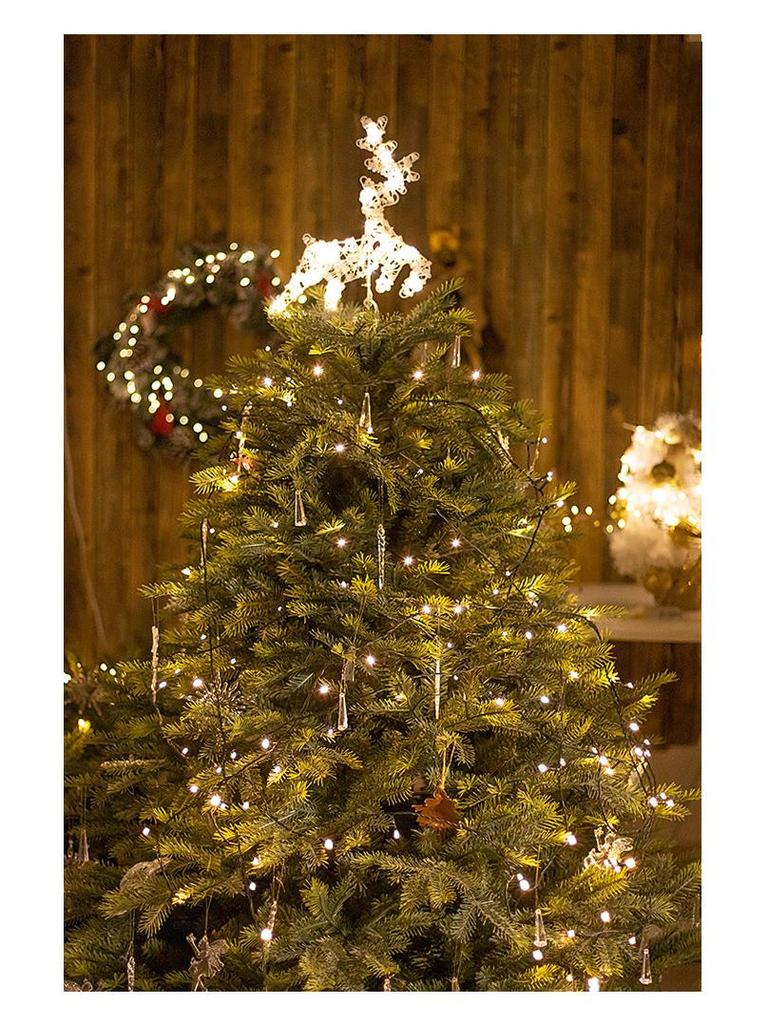 Luminous Wrought Iron LED Pentagram Tree Topper Star Decoration