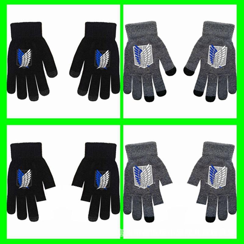 One Piece, Luffy, Chopper, Zolona Mero, Anime Online Game Peripheral Gloves, Gray Full-finger Autumn and Winter Warm and Cold Protection