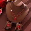 Meier Round crystal necklace earrings zircon rhinestone set - hot selling bridal accessories