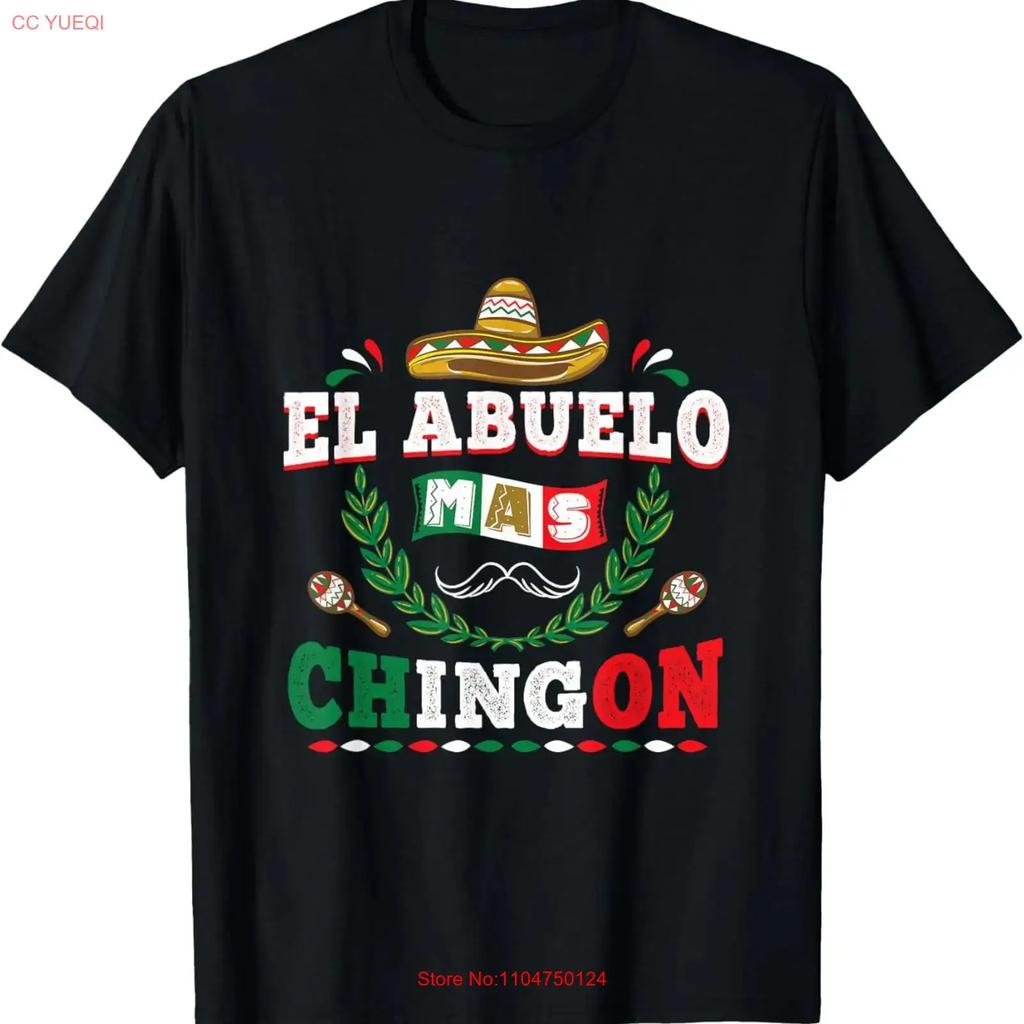 El Abuelo Mas Chingon Grandfather Fathers Day T Shirt for Dad Mom Daughte Vintage Washed Unisex Casual Slightly
