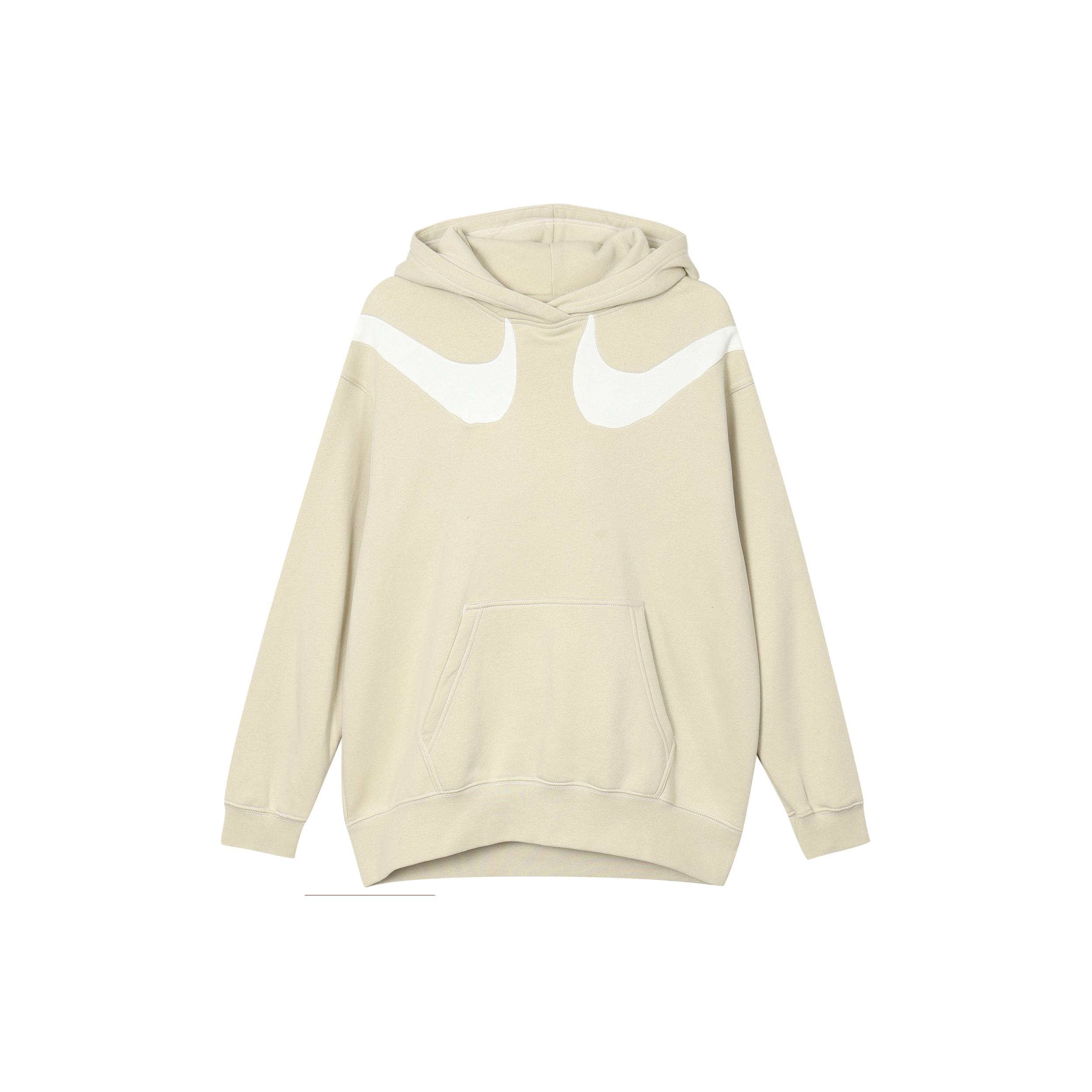 (WMNS) Nike As W Nsw Swsh Flc Gx Hoodie Casual Sports Knit Pullover Fleece Creamy White Women s DD5581-206 L