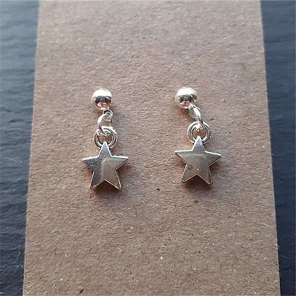 

Серьги-гвоздики с антикварным посеребрением, очень маленькие серьги-гвоздики со звездочкой, 4 мм, с шариковой стойкой