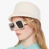 Winter Thick 100% Wool Fedoras Hat Women's British Short Brim Wool Felt Equestrian Hat Japanese Ins Niche Warm Berets Visors Cap