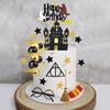 26 PCS Magical Wizard Birthday Cake Toppers Wizard Party Favors Supplies Glitter Wizard Themed Cake Decorations for Baby Shower