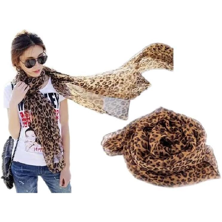 INOGIH Women Print Florals Shawl Wraps Lightweight Scarfs - Fashion Leopard Print Sunscreen Shawls Holiday Scarf for Travel