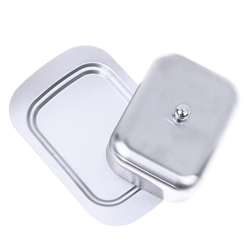 Stainless Steel Butter Dish With Lid Retro French Butter Box Storage Box Butter Tray Tableware Dessert Tray Kitchen Tableware