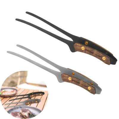 Pinzas para Barbacoa Pinzas para Barbacoa Pinza para Alimentos de Acero Inoxidable Antiescaldado Ligero Vajilla para Exteriores Suministros de Camping.