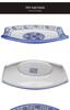 Ceramic Broccoli Plate - Blue & White Porcelain Chinese Style Dish