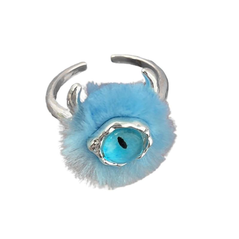Cartoon Plush Little Monsters Earrings Rings Halloween Stud Earrings Open Rings Funny Piercing Earrings Fashion Jewelry 1
