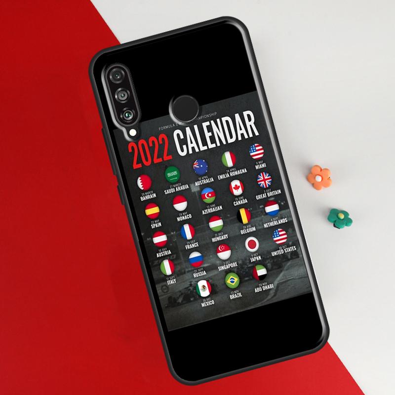 Calendar Formula Race Cars Circuits Case For Honor 50 8X 9X 10i Cover For Huawei P30 P40 Lite P50 P20 Pro P Smart 2019 Nova 5T