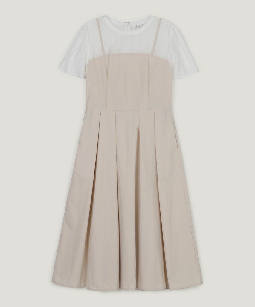 Teuwi Hepo Layered Pintuck Short Sleeve Long Dress