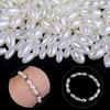200-500pcs Beige Imitation Pearl Beads Oval Rice Beads Loose Spacer Beads For Jewelry Making DIY Bracelet Necklace Accessories