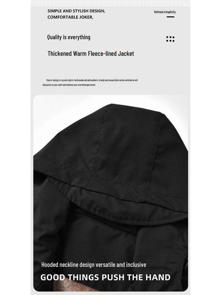 Jeanswest Men's Fleece-Lined Hooded Outdoor Jacket