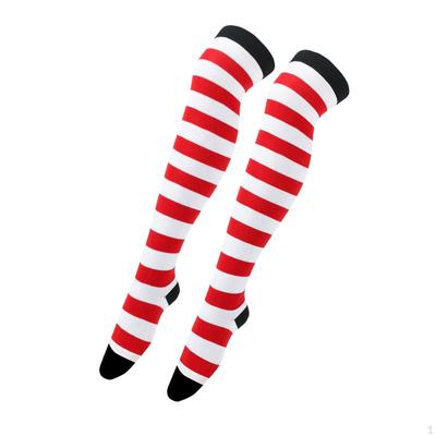 Striped Socks Cosplay Comfortable Costume Accessories Thigh High Over Knee for