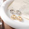 Floral Zircon Inlaid Hollow Luxury Earrings - Exquisite Korean Style