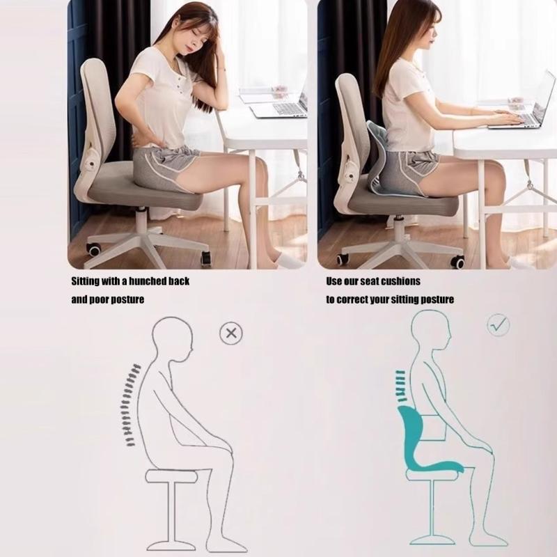 Chair Wrist Cushion Adjustable Sitting Pose Corrector Seat Pad With Orthopedic Back Support For Office Chair Home Desk