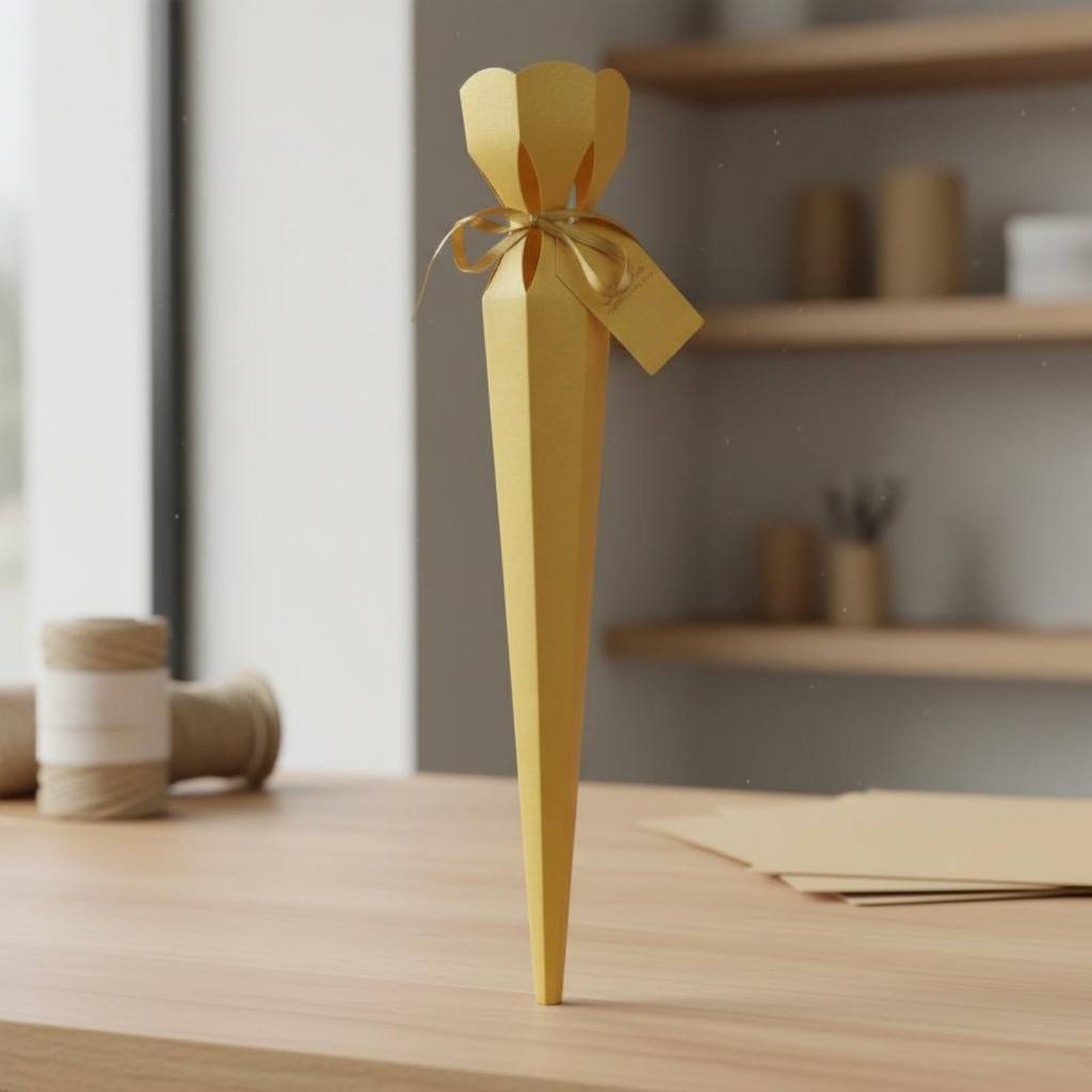 Ice Cream Cone Flower Box Versatile Korean Design Flower Cone Single Flower Gift Box Easy to Assemble Tapered Floral Arrangement