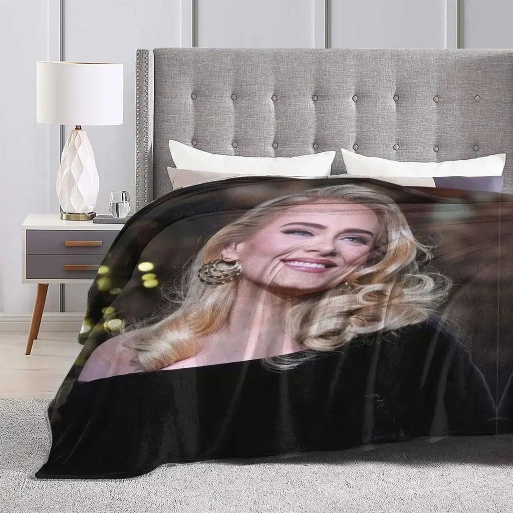 Adele Super Soft Blanket English Singer Travel Office Bedding Throws Winter Print Custom Flannel Bedspread Sofa Bed Cover