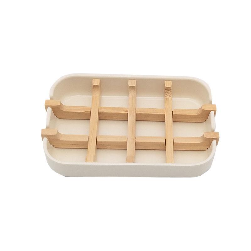 

Bamboo wooden soap dish, bathroom soap rack, shower soap rack, sink deck, bathtub, shower tray білий