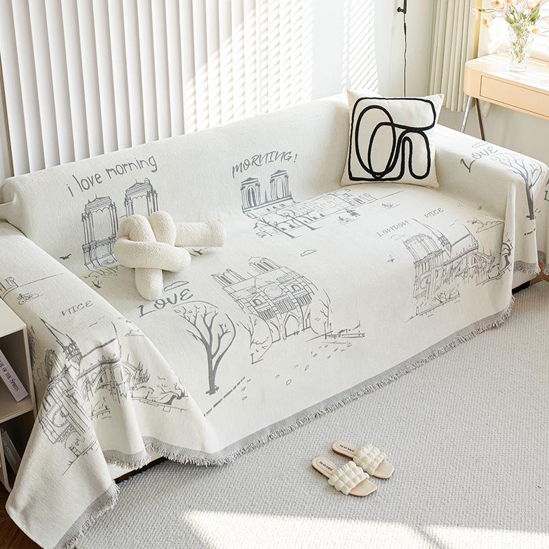 Vysoce kvalitní potah na pohovku ve stylu INS, látkový, žinylkový, proti poškrábání, univerzální potah all-inclusive, univerzální podložka pro čtyři roční období