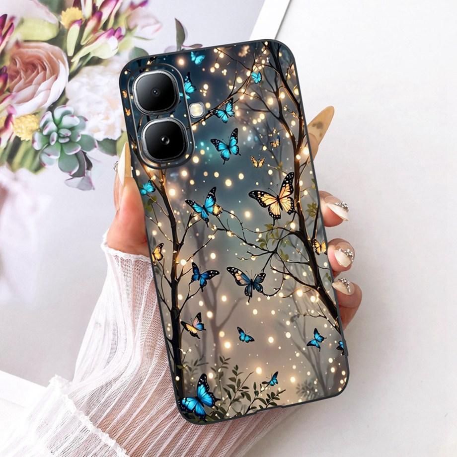 For Infinix Smart 20 4G X6840 Smart20 Phone Case Soft Black Silicone Cover Butterfly Dragon Cat Floral Painting Bumper Funda