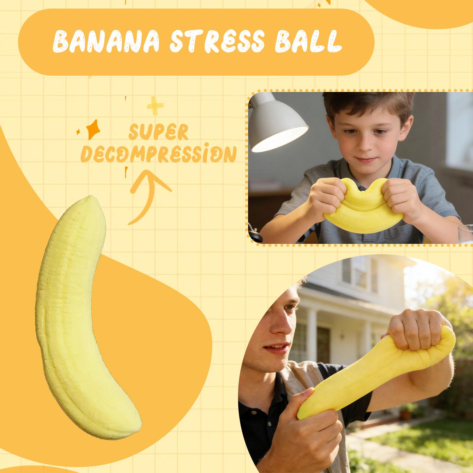 

Realistic Banana Stick Toy, Soft And Slow- Fruit Toy, Party Gift, Stress Reliever, Birthday Gift For Adults And Children One Size