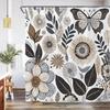Boho Butterfly and Floral Shower Curtain White Boho Nature Shower Curtain Waterproof Flower Shower Curtains for Bathroom Decor