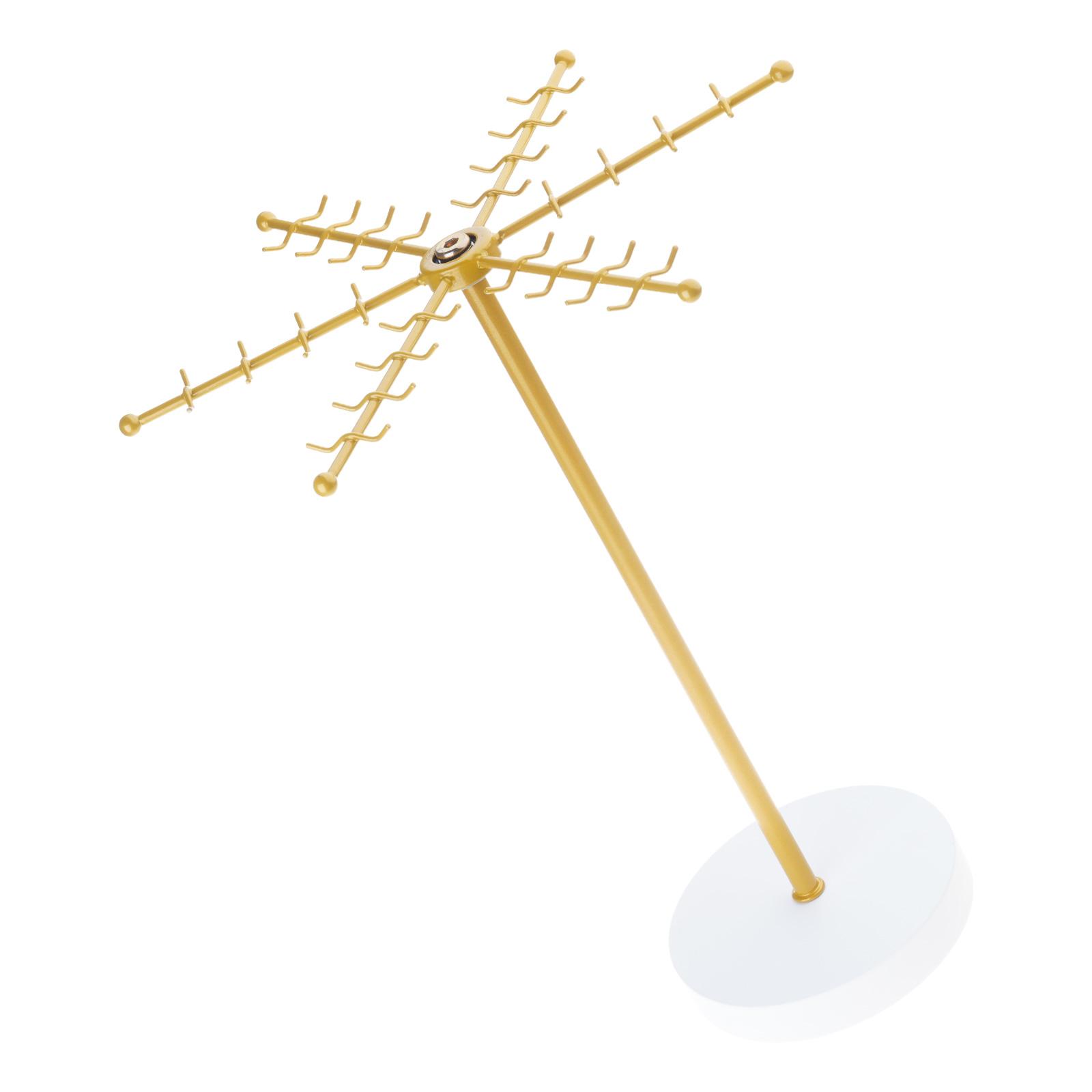 

Вращающаяся подставка для ожерелий, подставка для украшений, 48 крючков для ожерелий, серег, брелоков, браслетов, органайзер для аксессуаров золотой