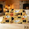 Halloween Christmas Themed Flannel Fleece Blanket Lightweight, Soft Warm Cozy Throw for Home, Window Seat, Indoor Couch Decor & Relaxing Use
