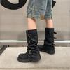 Spice Girls Boots Spring and Autumn New Folded Pile Boots Boots Boots Pants Boots Women's Maillard Boots