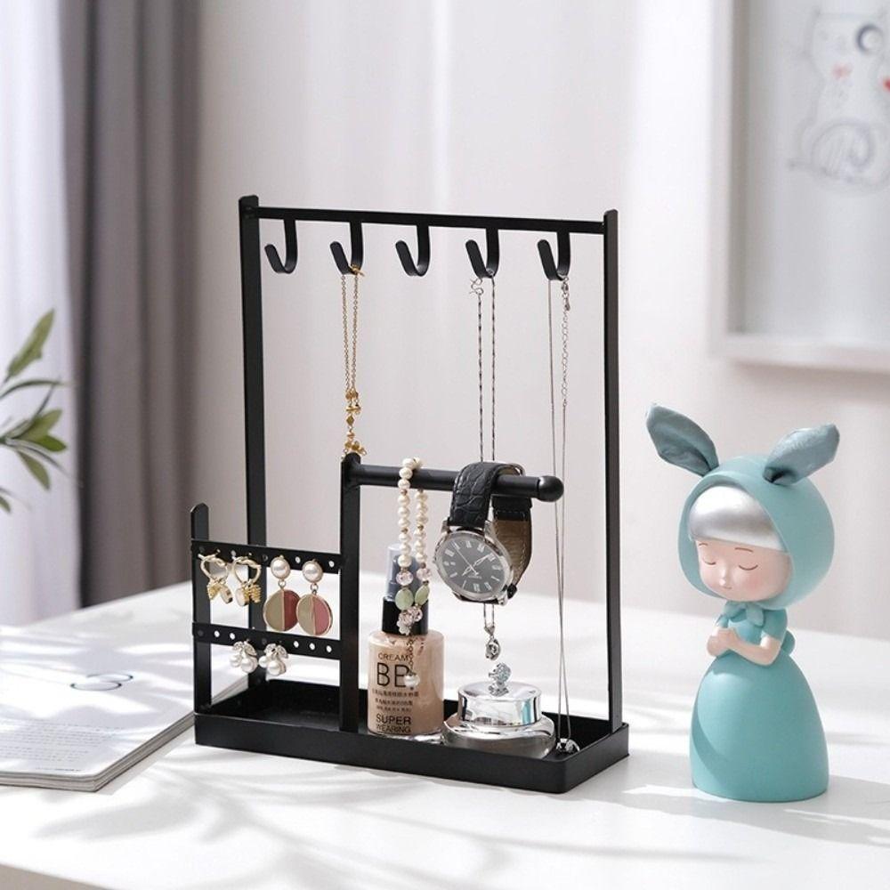 Multifunctional Jewelry Display Rack Metal Necklace Storage Rack Earrings Display Stand  Ring