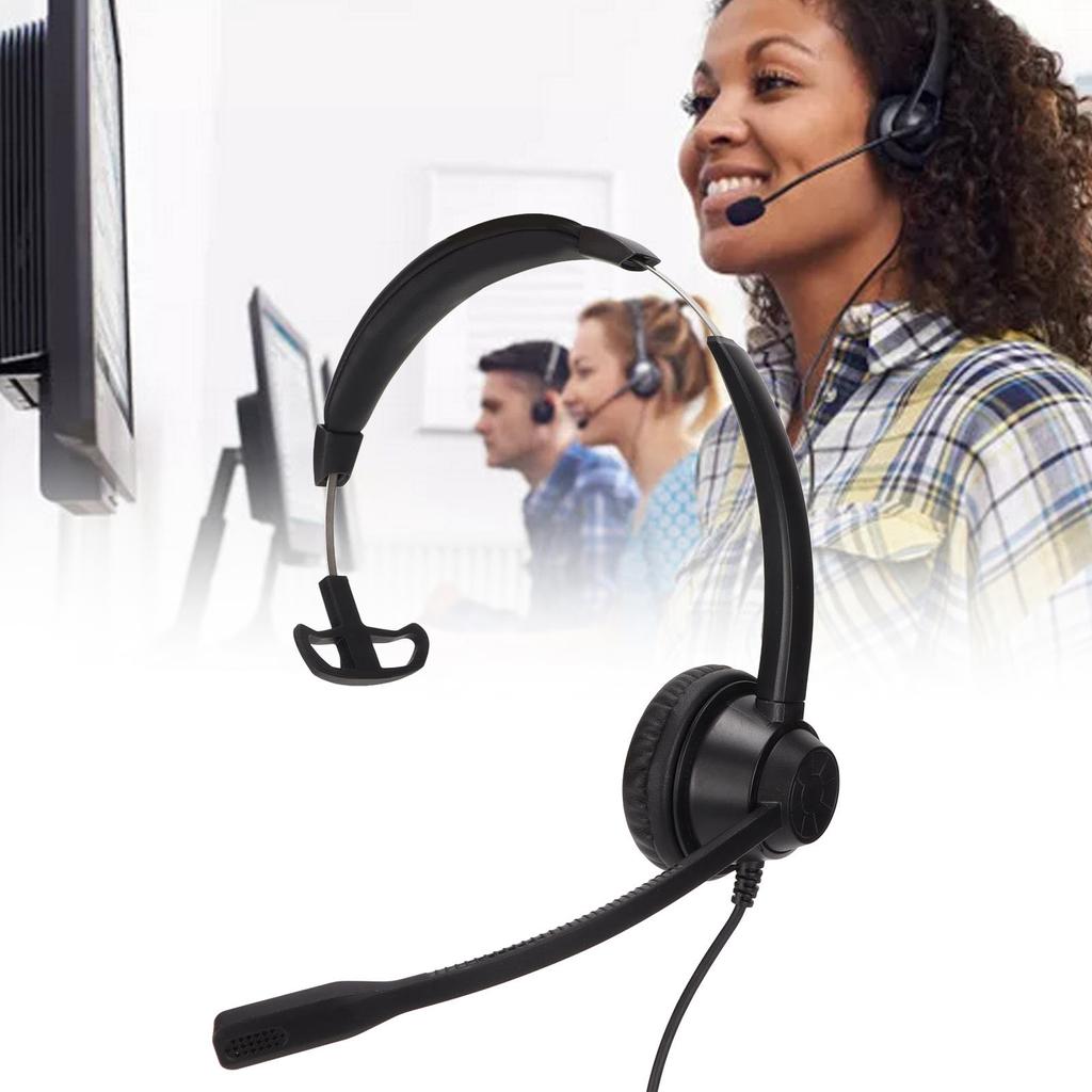 Kundenservice Kopfhörer Telefon Headset Lautsprecher Lautstärkeregelung Mikrofon Stummschaltung Monaural RJ9 Business Headset Schwarz