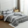 3-piece Duvet Cover Set Printed Stripes Microfiber Duvet Sets Bedding Bohemian Modern Farmhouse Style for Men and Women