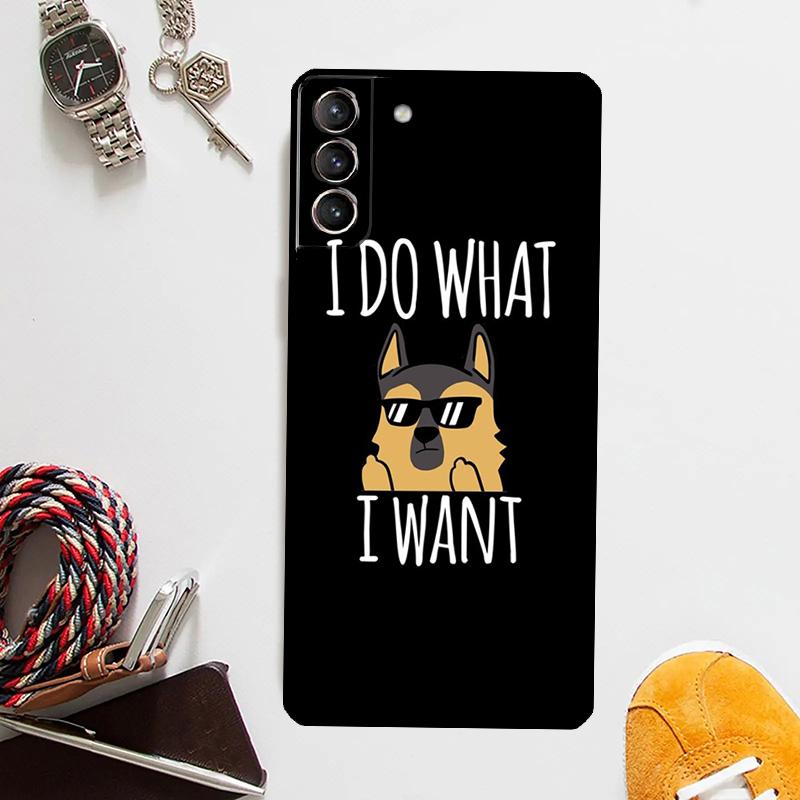 German Shepherd Dog Cartoon Case For Samsung Galaxy S24 Ultra S23 S22 S21 Plus S20 FE S8 S9 S10 Note 10 20 Ultra Cover