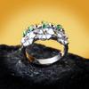 Exquisite Enamel Wreath Vintage Flower Ring Bride Birthday Wedding Ring Bud Styling
