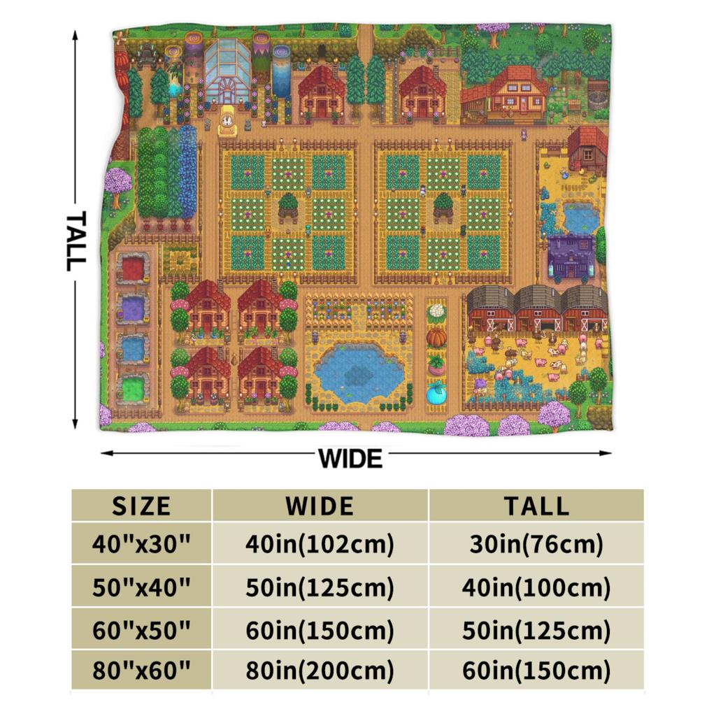 Stardew Valley Farm Plush Blanket Girls Boys  Flannel Throw Blanket For Couch Bed Super Soft Custom Quality Bedspread Gift Idea