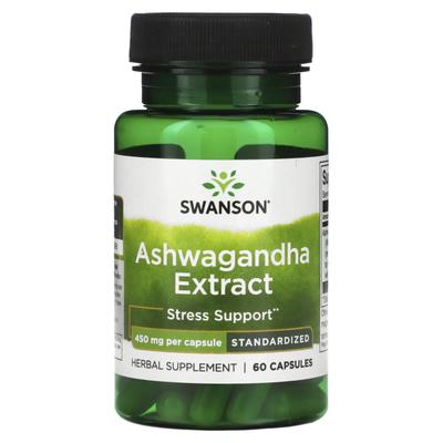Ashwagandha Extract, Standardized, 450 Mg, 60 Capsules
