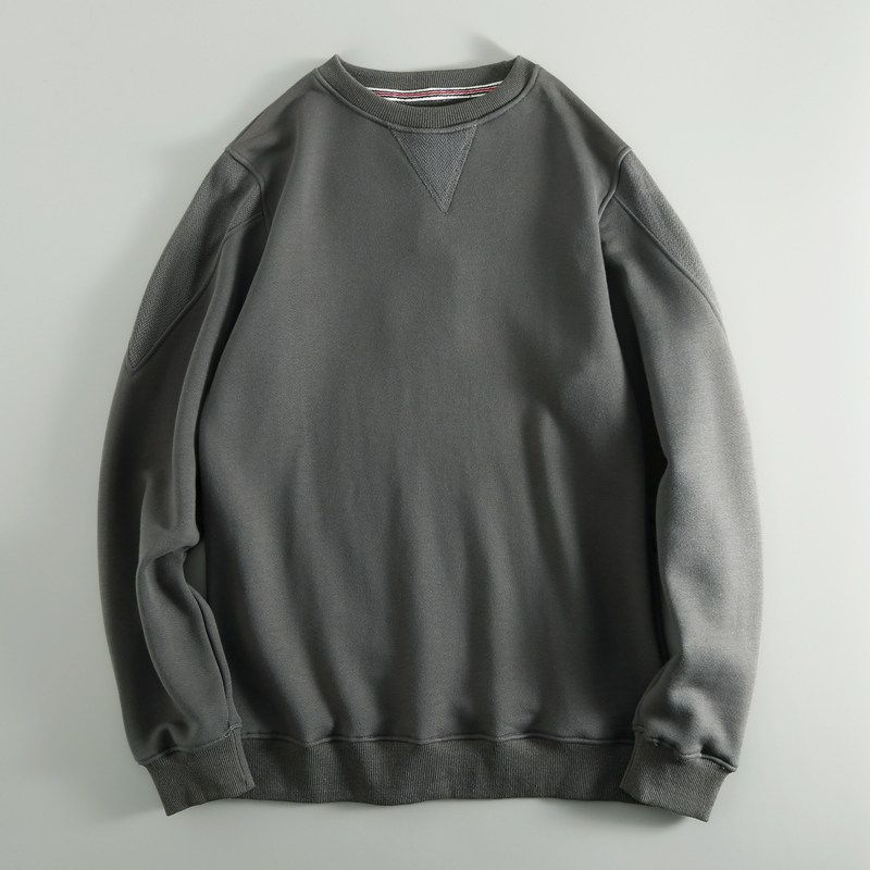 Japanese-Style Spring and Autumn Men's Loose Fit Washed Pure Cotton Terry Cloth Sports Casual Pullover Sweatshirt, Clearance Trendy Brand Top for Men