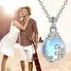 Imitation moonstone necklace Vintage patterned vine design necklace New trendy pendant necklace