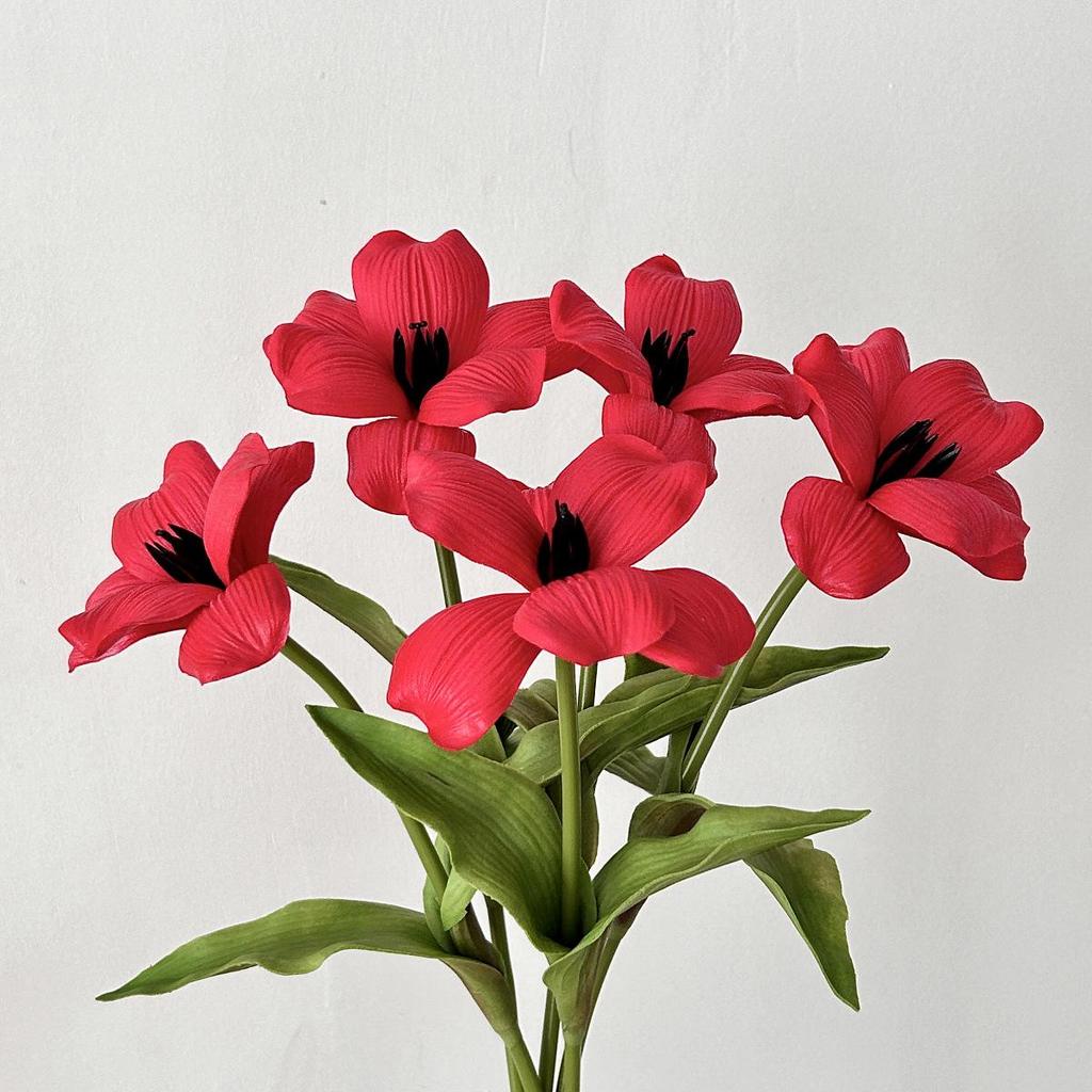Hochwertige PU Brauner Tulpenblumen-Dekor für Wohnzimmer & Hochzeitsfotografie