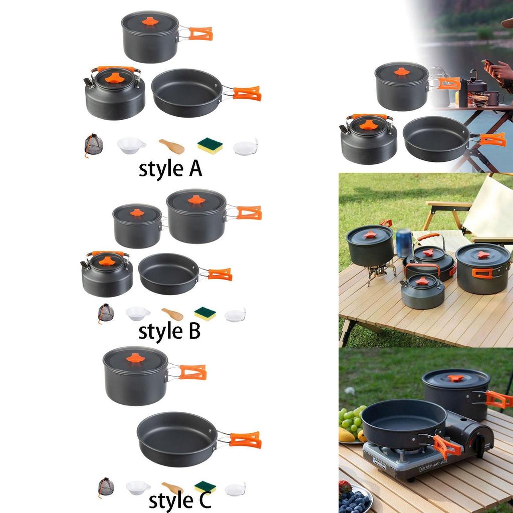 Camping Cookware Set Cooking Pot for Outdoor Family Backpacking