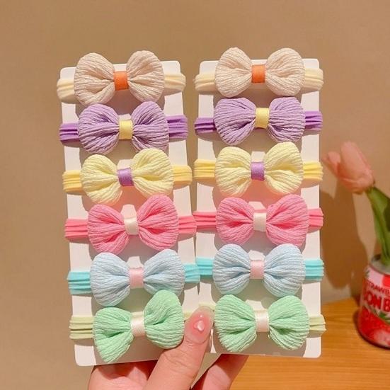 6/12Pcs Hair Rope High Elasticity Fabric Hair Rings Flower Bowknot Decor Versatile Hair Tie Hair Accessory