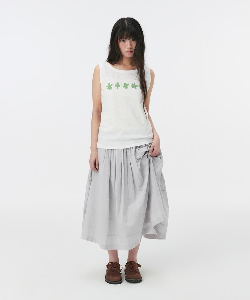 Ohesio Shirring Tiered Maxi Skirt, Gray