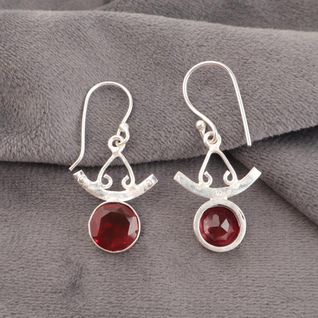 Pink Rubellite Gemstone 925 Sterling Silver Jewelry Handmade Hook Earrings 1.63" EE-152-9