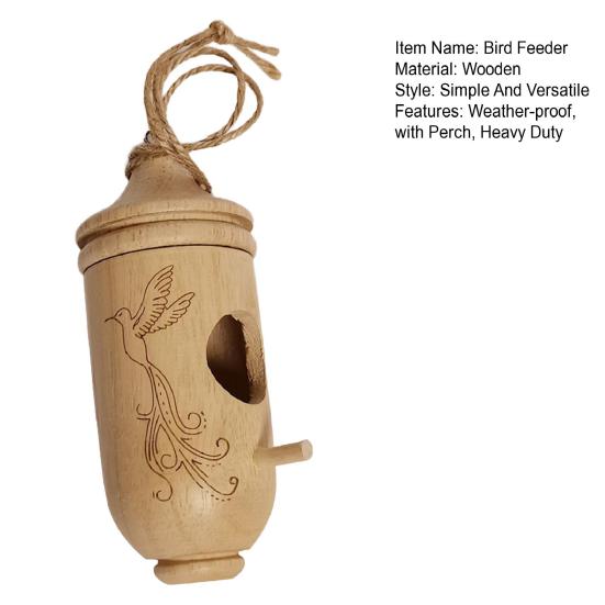 Wooden Hummingbird House Bird Feeder Weather-proof Outside Garden Yard Hanging Small Bird Feeding House Decoration